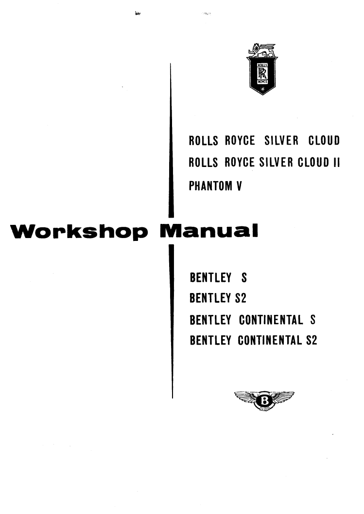 BENTLEY S TYPE 1 AND 2 1955-1962