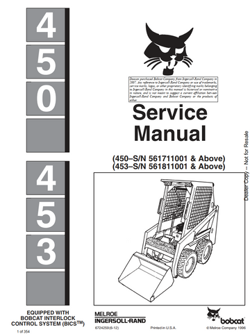 BOBCAT 450 453 SKID STEER LOADER