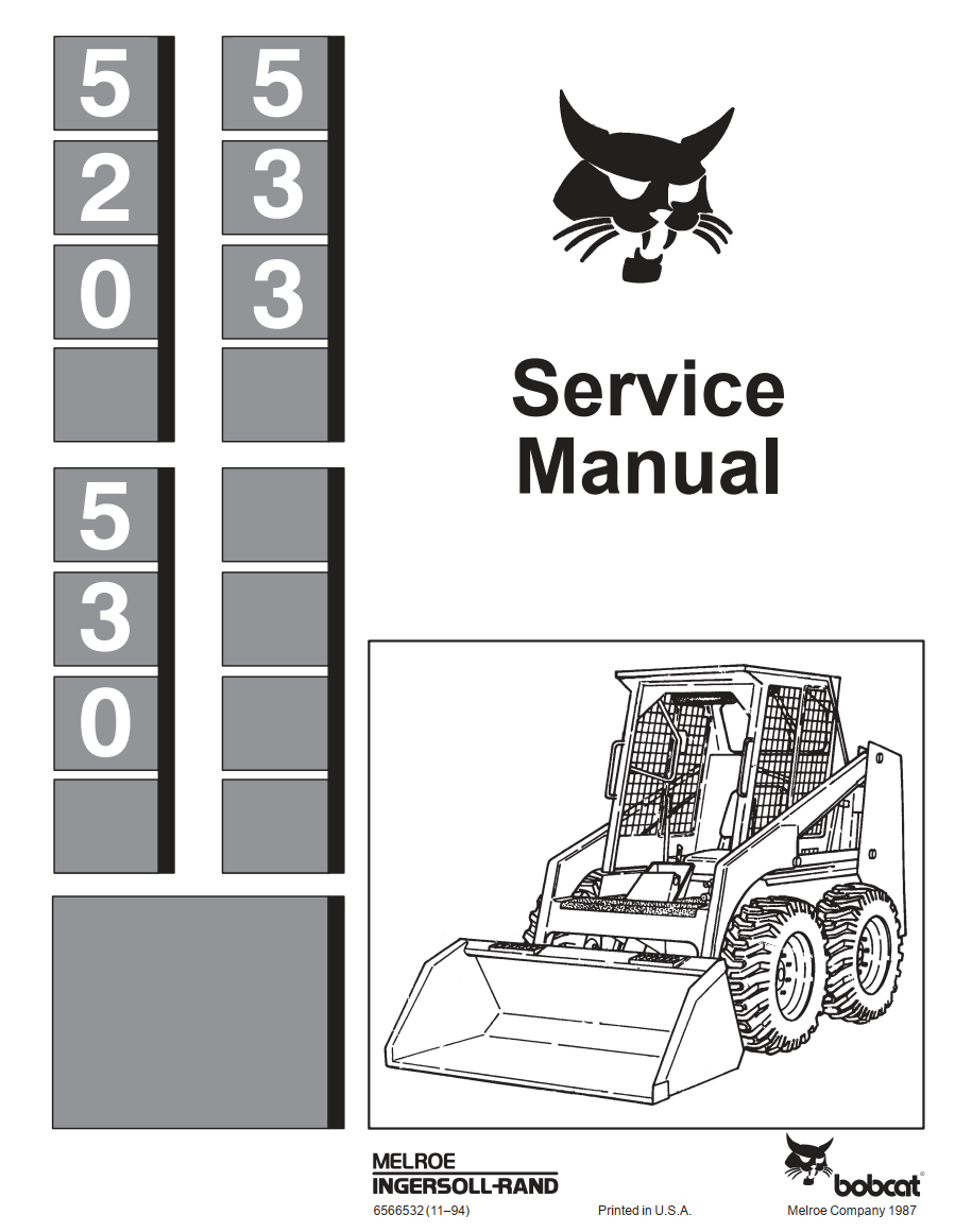 Bobcat S530 Decal Kit M-1 – Aftermarket Graphics For Skid Steer & Compact Track Loader