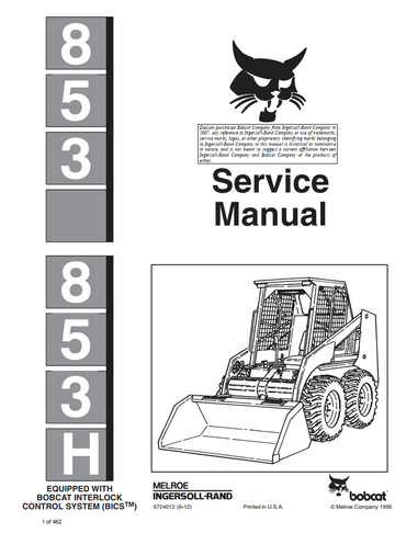 BOBCAT 853 853H SKID STEER LOADER