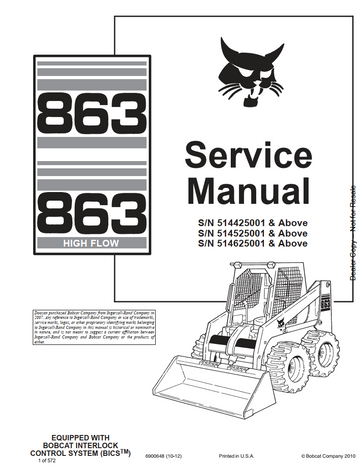 BOBCAT 863 863H BICS LOADER