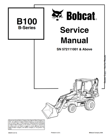 BOBCAT B100 BACKHOE LOADER TRACTOR