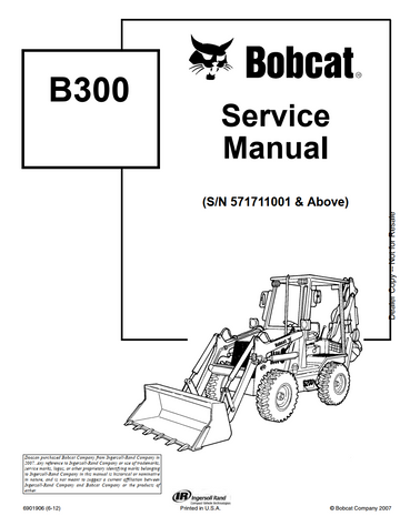 BOBCAT B300 BACKHOE LOADER