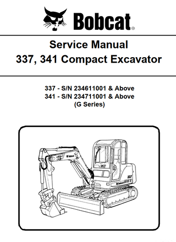 BOBCAT G SERIES 337 341 COMPACT EXCAVATOR