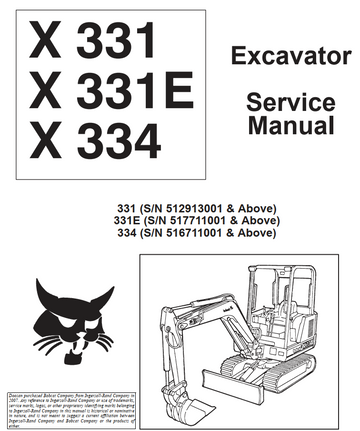 BOBCAT X331 X331E X334 COMPACT EXCAVATOR