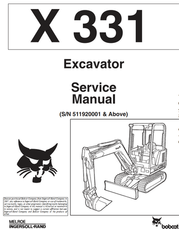 BOBCAT X 331 COMPACT MINI EXCAVATOR