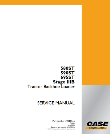 CASE 580ST 590ST 695ST STAGE 3B IIIB BACKHOE LOADER
