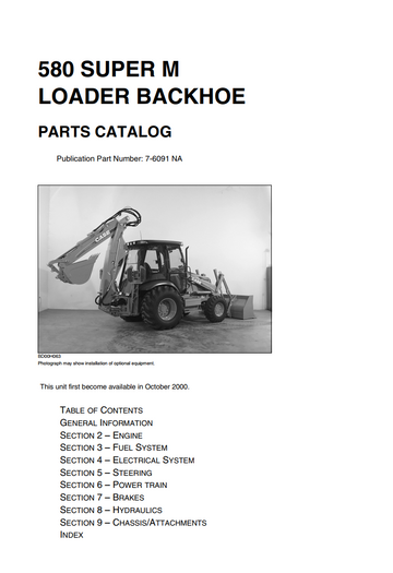 CASE 580 SUPER M, M+, 580M SERIES 2 LOADER BACKHOE