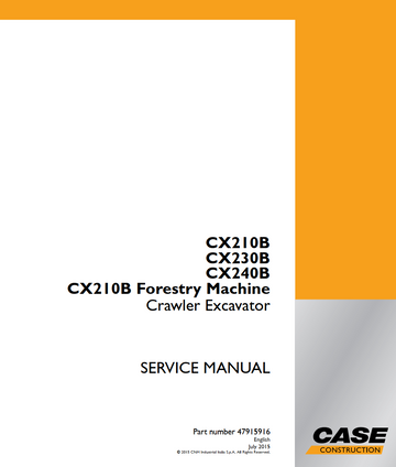 CASE CX210B CX230B CX240B, CX210B FORESTRY MACHINE EXCAVATOR