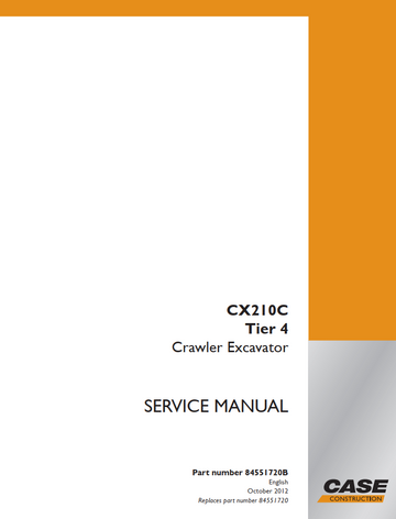 CASE CX210C TIER 4 CRAWLER EXCAVATOR