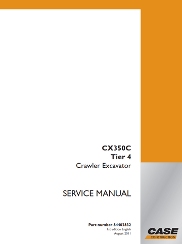 CASE CX350C TIER 4 IV CRAWLER EXCAVATOR