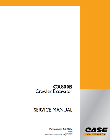CASE CX800B CRAWLER EXCAVATOR