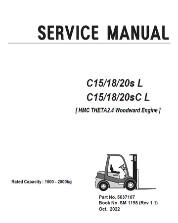 CLARK C15 C18 C20S L AND C L HMC THETA2.4 WOODWARD ENGINE FORKLIFT