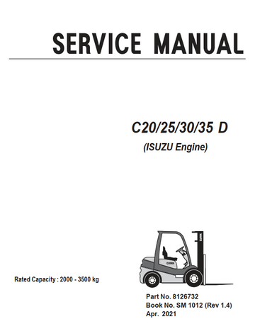 CLARK C20 C25 C30 C35 D ISUZU DIESEL ENGINE FORKLIFT