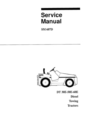 CLARK DT 30E 50E 60E DIESEL TOWING TRACTOR
