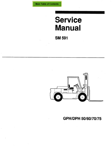 CLARK GPH GPD 50 60 70 75 SM591 FORKLIFT