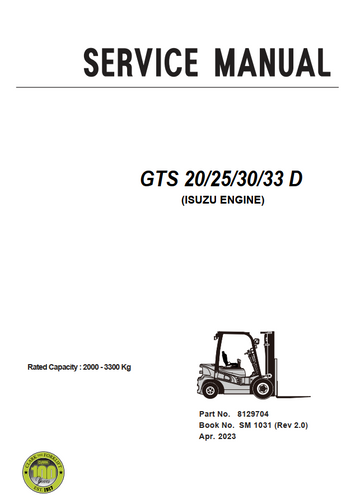 CLARK GTS 20 25 30 33 D ISUZU ENGINE FORKLIFT