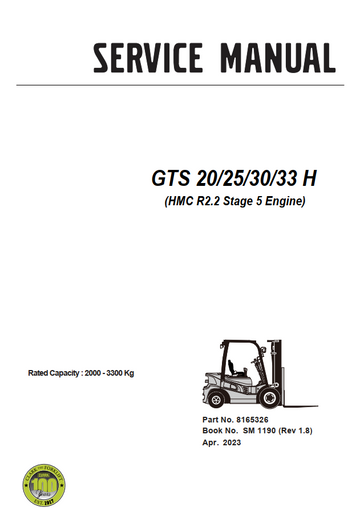 CLARK GTS 20 25 30 33 H HMC R2.2 STAGE 5 ENGINE FORKLIFT