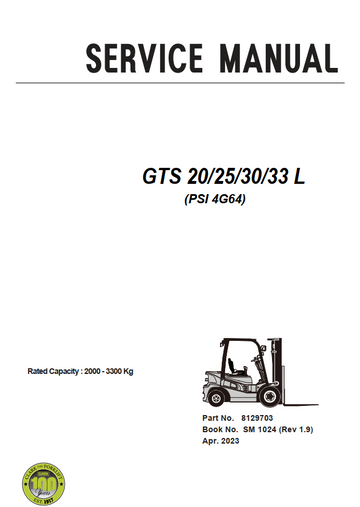 CLARK GTS 20 25 30 33 L PSI 4G64 FORKLIFT