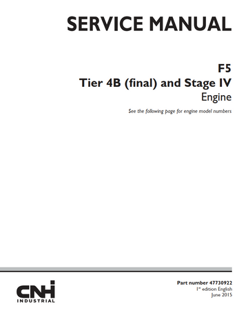 CNH F5 TIER 4B FINAL STAGE IV DIESEL ENGINE