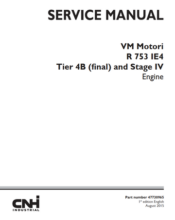 CNH VM MOTORI R 753 IE4 4B FINAL AND STAGE IV ENGINE