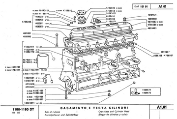 FIAT 1180 1280 1300 1380 1580 1880 DT TRACTOR PARTS CATALOG