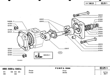 FIAT 480 500S 540S 480S 500S 500DTS TRACTOR PARTS CATALOG
