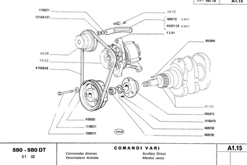 FIAT 580-580DT 600 605C 605C SUPER TRACTOR PARTS CATALOG