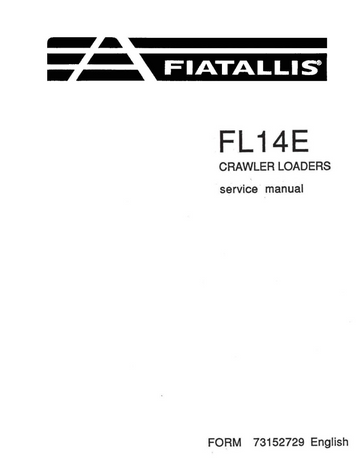 FIAT ALLIS FL14E FL 14-E CRAWLER TRACK LOADER