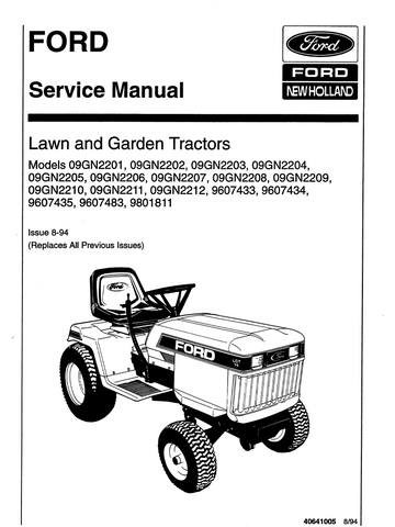 FORD LGT 09GN 2201 2202 2203 2204 2205 2206 LAWN TRACTOR
