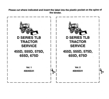 FORD NEW HOLLAND 455D 555D 575D 655D 675D D SERIES TLB LOADER