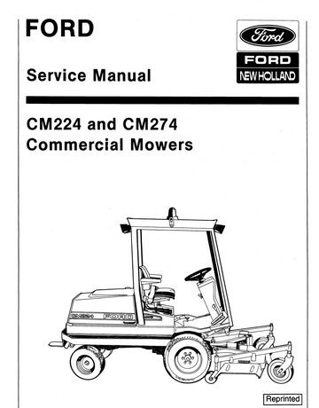 FORD NEW HOLLAND CM224 CM274 COMMERCIAL LAWN MOWER