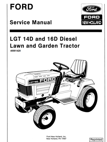 FORD NEW HOLLAND LGT 14D LGT 16D GARDEN TRACTOR