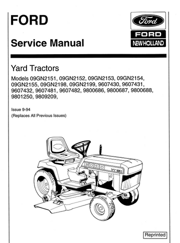 FORD YT 12.5 14 16 6H 18H - 09GN 2151 2152 2153 2154 YARD TRACTOR
