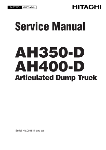 HITACHI AH350D AH400D ARTICULATED DUMP TRUCK