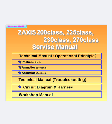 HITACHI ZAXIS 200 225 230 270 CLASS DIGGER