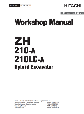 HITACHI ZH 210-A ZH 210LC-A HYBRID CRAWLER LOADER