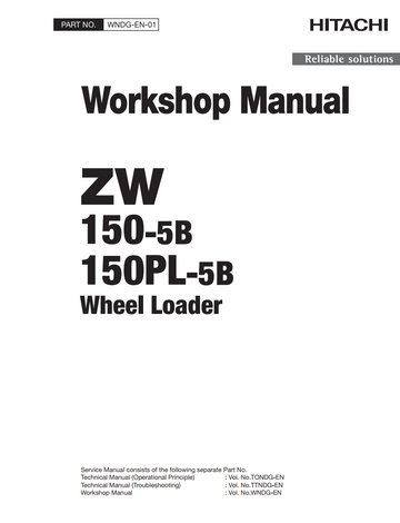HITACHI ZW150-5B ZW150PL-5B LOADER TRACTOR