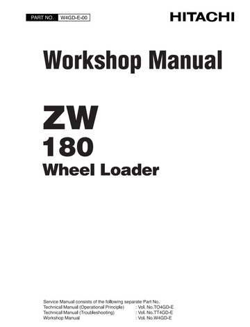 HITACHI ZW180 LOADER TRACTOR