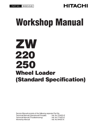 HITACHI ZW220 ZW250 ZW310 LOADER TRACTOR