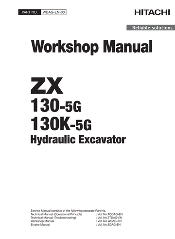 HITACHI ZX130 -5G ZX130K -5G HYDRAULIC EXCAVATOR