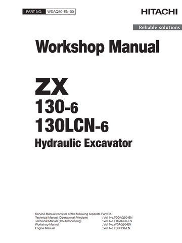 HITACHI ZX130 -6 ZX130LCN -6 HYDRAULIC EXCAVATOR