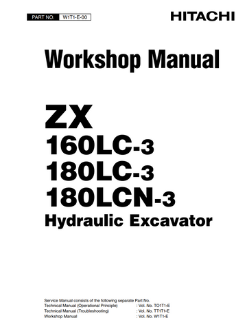HITACHI ZX 160LC-3 ZX 180LC-3 ZX 180LCN-3