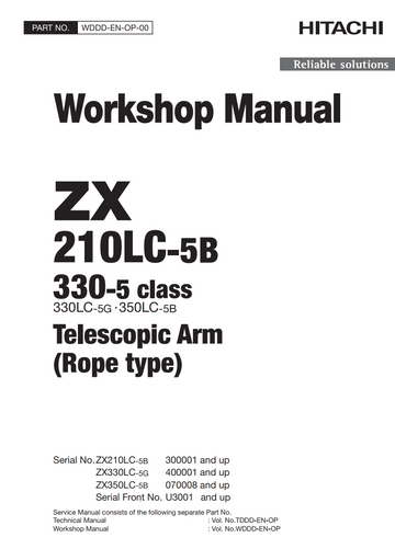 HITACHI ZX210LC-5B ZX330LC-5G ZX350LC-5B TELESCOPIC ARM ROPE TYPE