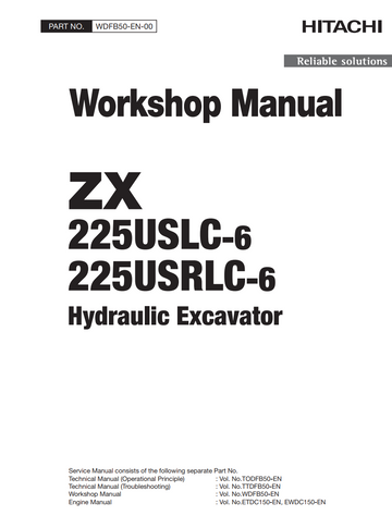 HITACHI ZX 225USLC-6 ZX 225USRLC -6 DIGGER