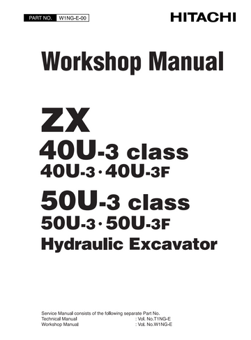 HITACHI ZX40U-3 ZX50U-3 EXCAVATOR