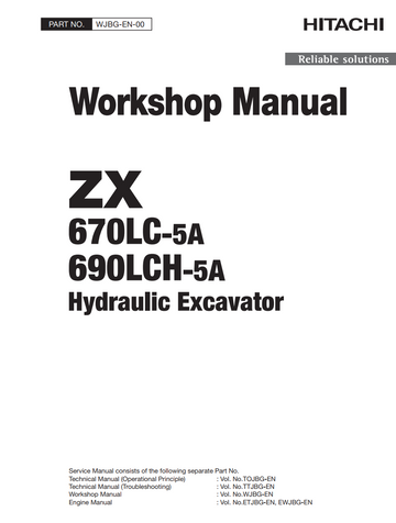 HITACHI ZX 670LC-5A ZX 690LCH-5A DIGGER