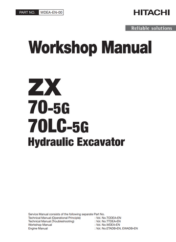 HITACHI ZX70 -5G ZX70LC -5G HYDRAULIC LODER
