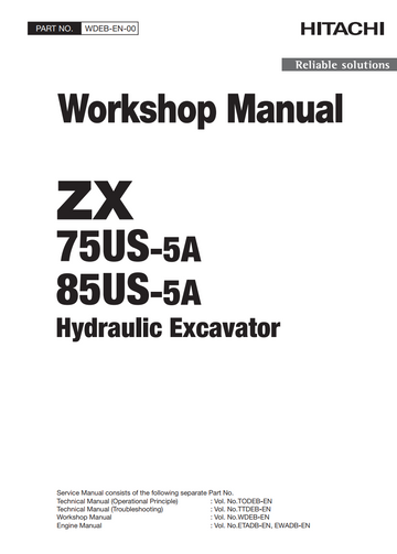 HITACHI ZX75US-5A ZX85US-5A HYDRAULIC LOADER
