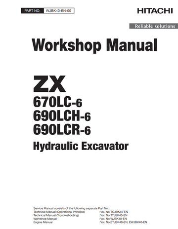 HITACHI ZX670LC-6 ZX690LCH-6 ZX 690LCR-6 DIGGER